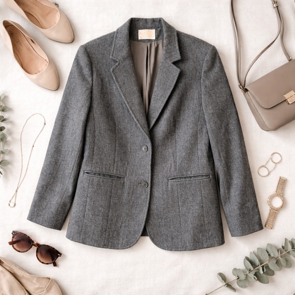 Pendleton Jackets & Blazers - Pendleton Vintage 100% Wool Blazer Jacket Women’s 16 Gray USA Minimalist Classic